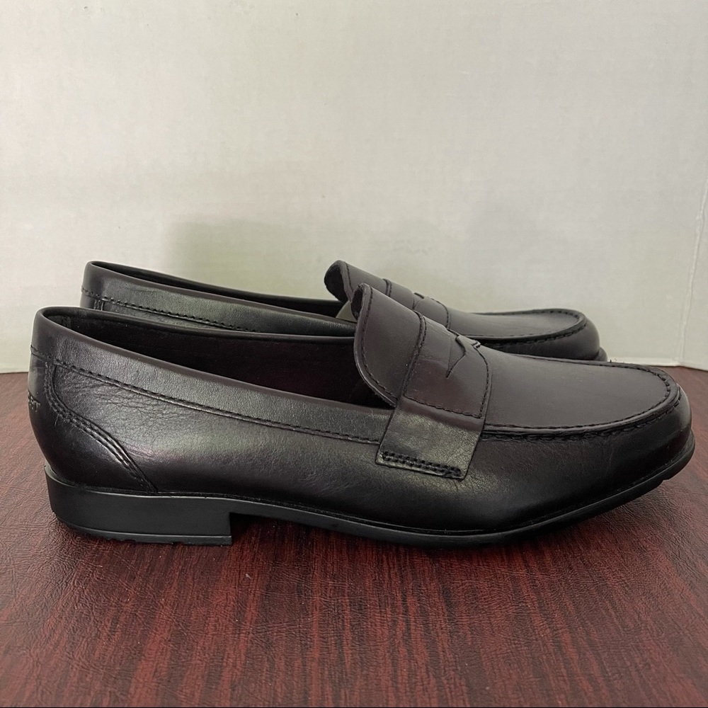 ROCKPORT WALKABILITY BLACK LEATHER PENNY LOAFERS